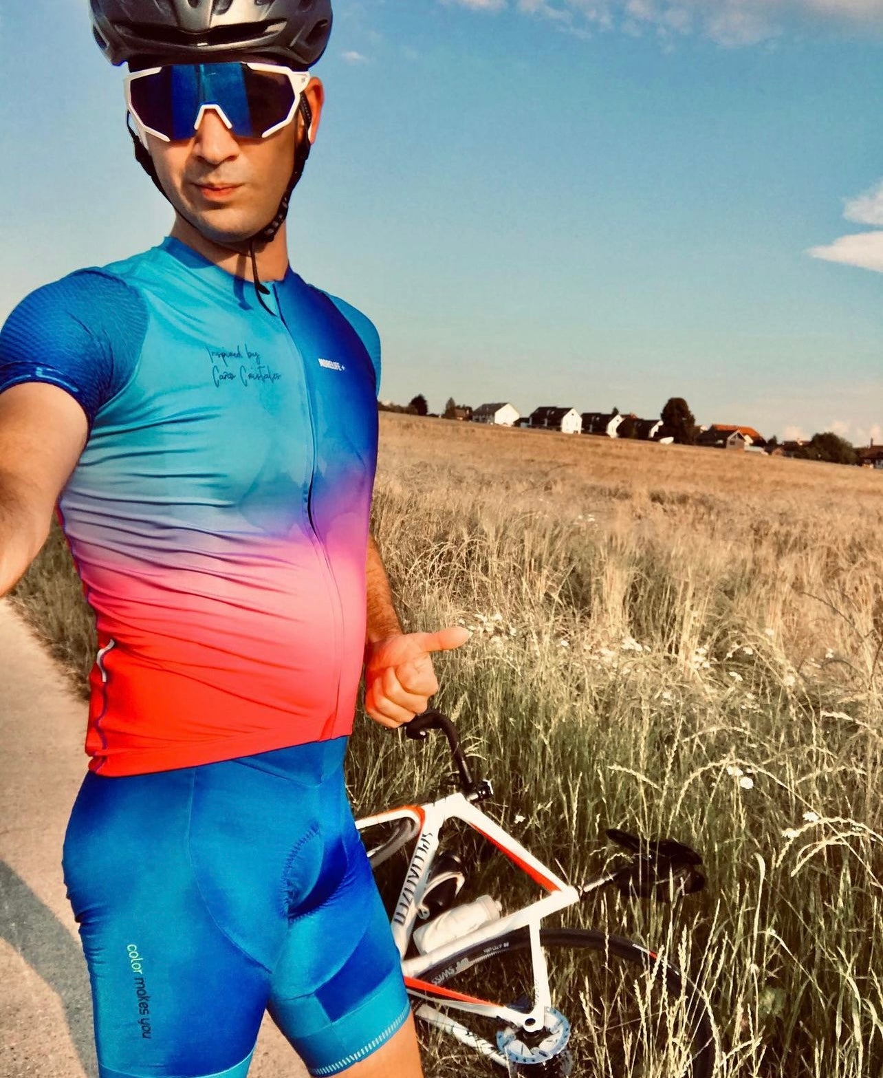 King blue Morelife bib shorts